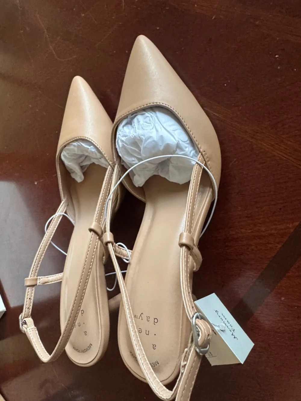 a new day Tan Pointed-Toe Slingback Pumps - Picture 4 of 9